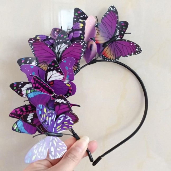 Colorful Butterflies Hair Hoop Girl Headband Crown Adjustable Tea Party Halloween Costume Adult Kid Headpiece Colorful Butterflies Hair Hoop Girl Headband Crown Adjustable Tea Party Halloween Costume Adult Kid Headpiece