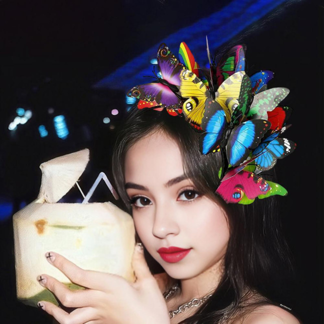 Colorful Butterflies Hair Hoop Girl Headband Crown Adjustable Tea Party Halloween Costume Adult Kid Headpiece Colorful Butterflies Hair Hoop Girl Headband Crown Adjustable Tea Party Halloween Costume Adult Kid Headpiece