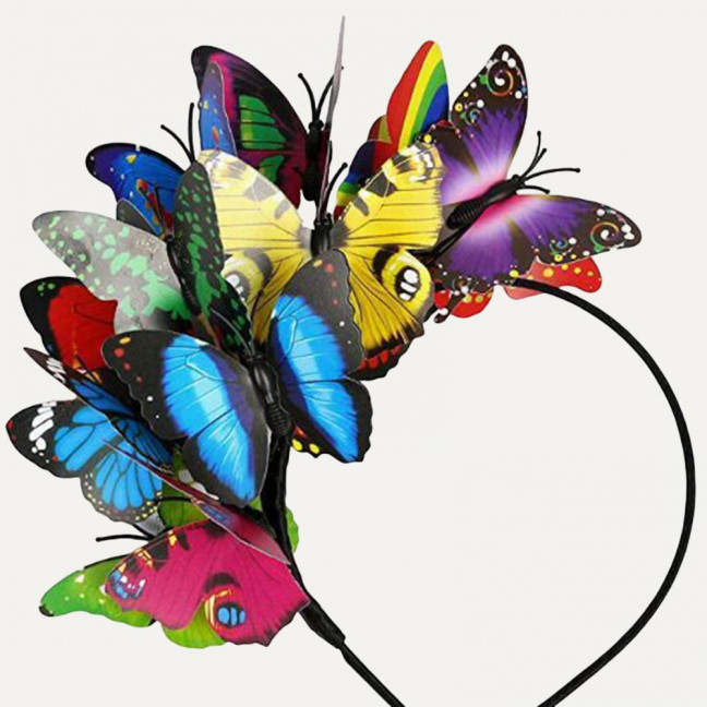 Colorful Butterflies Hair Hoop Girl Headband Crown Adjustable Tea Party Halloween Costume Adult Kid Headpiece Colorful Butterflies Hair Hoop Girl Headband Crown Adjustable Tea Party Halloween Costume Adult Kid Headpiece