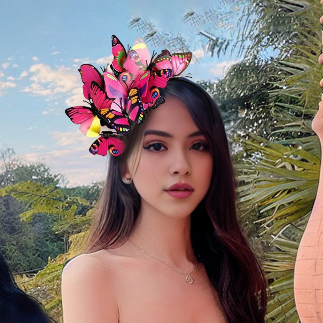 Colorful Butterflies Hair Hoop Girl Headband Crown Adjustable Tea Party Halloween Costume Adult Kid Headpiece Colorful Butterflies Hair Hoop Girl Headband Crown Adjustable Tea Party Halloween Costume Adult Kid Headpiece