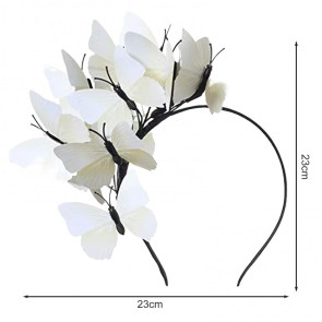 Colorful Butterflies Hair Hoop Girl Headband Crown Adjustable Tea Party Halloween Costume Adult Kid Headpiece 