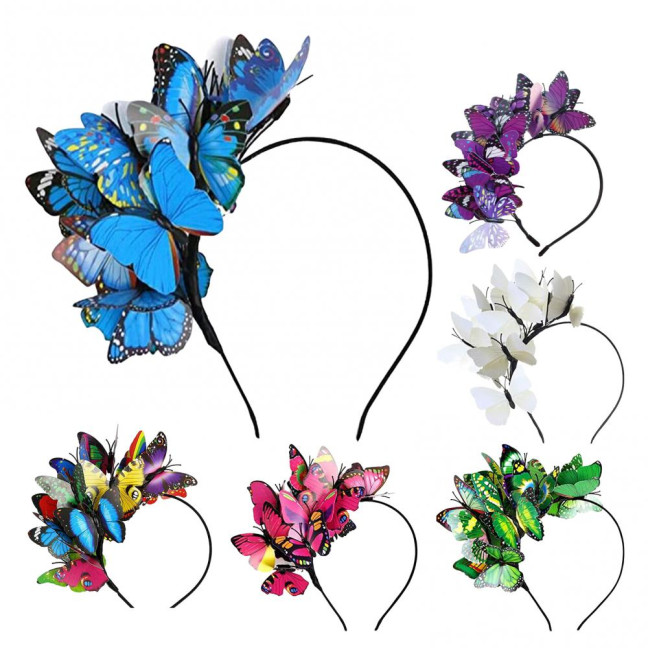 Colorful Butterflies Hair Hoop Girl Headband Crown Adjustable Tea Party Halloween Costume Adult Kid Headpiece Colorful Butterflies Hair Hoop Girl Headband Crown Adjustable Tea Party Halloween Costume Adult Kid Headpiece