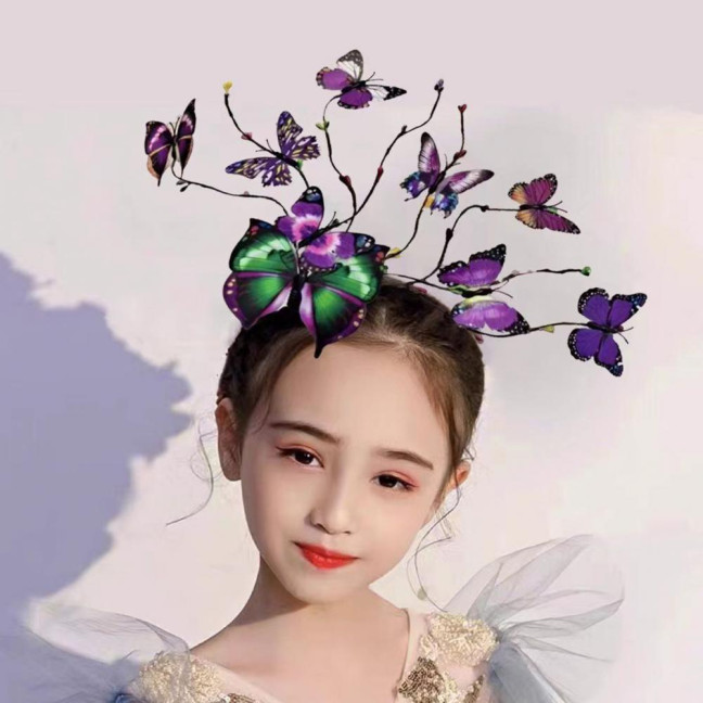 Colorful Butterflies Hair Hoop Girl Headband Crown Adjustable Tea Party Halloween Costume Adult Kid Headpiece Colorful Butterflies Hair Hoop Girl Headband Crown Adjustable Tea Party Halloween Costume Adult Kid Headpiece