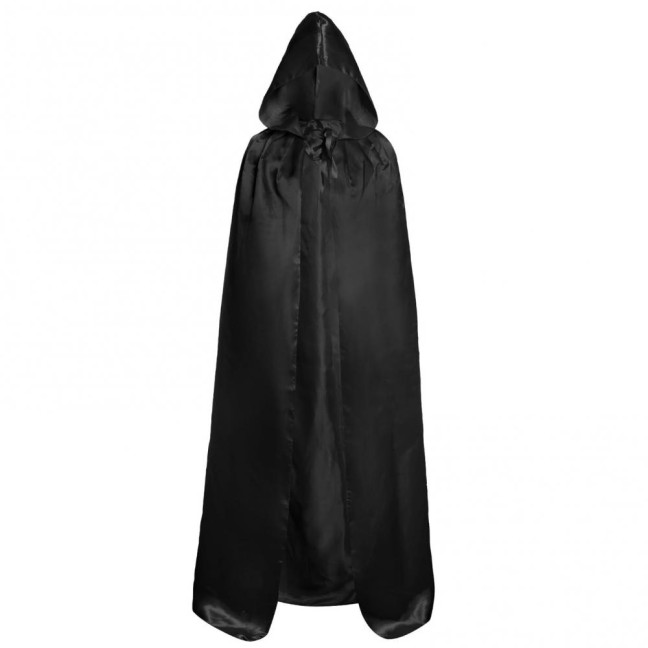 Halloween Cape Black Hooded Medieval Wizard Robe Cosplay Costume Adults Kids Halloween Performance Cloak Halloween Cape Black Hooded Medieval Wizard Robe Cosplay Costume Adults Kids Halloween Performance Cloak