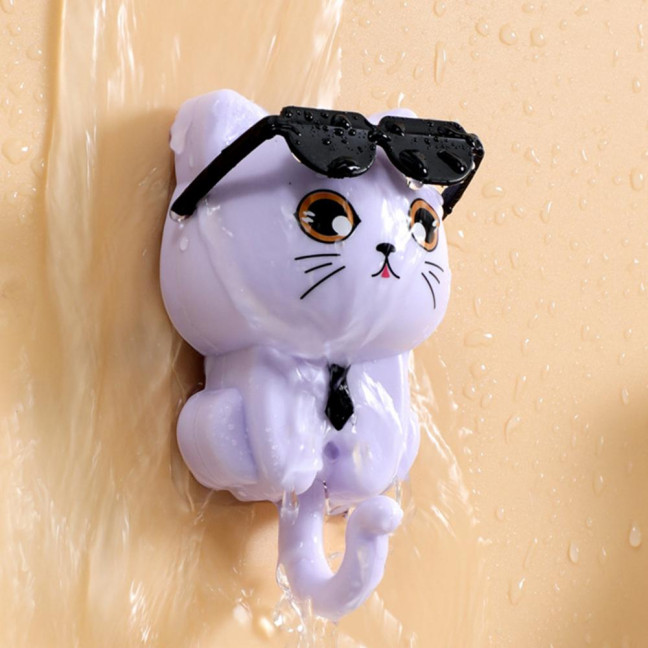 Storage Hook Strong Load-bearing Waterproof Cartoon Cat Shaped Coat Hook Scarf Bag Hanger Hook Wall Decoration