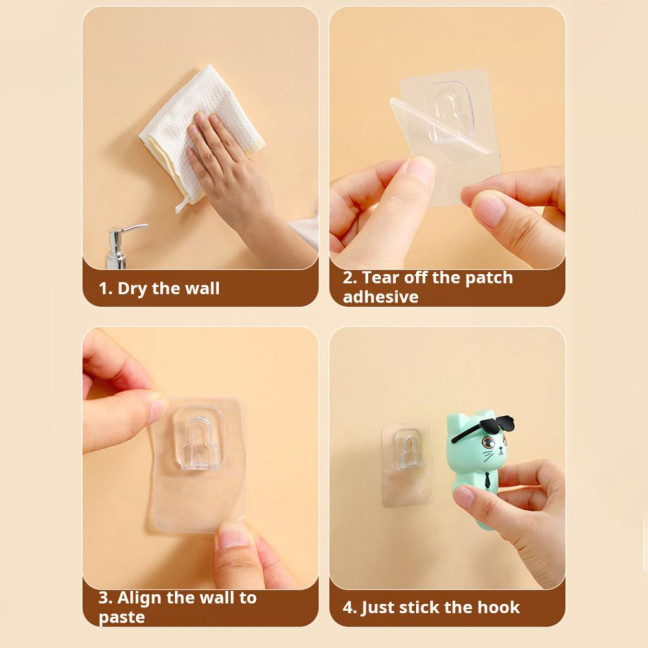 Storage Hook Strong Load-bearing Waterproof Cartoon Cat Shaped Coat Hook Scarf Bag Hanger Hook Wall Decoration