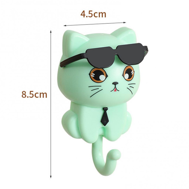 Storage Hook Strong Load-bearing Waterproof Cartoon Cat Shaped Coat Hook Scarf Bag Hanger Hook Wall Decoration