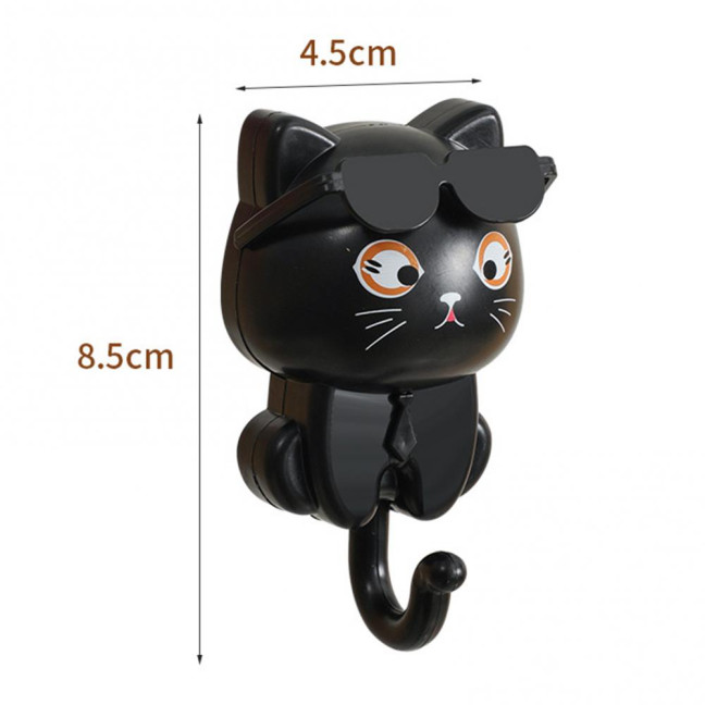 Storage Hook Strong Load-bearing Waterproof Cartoon Cat Shaped Coat Hook Scarf Bag Hanger Hook Wall Decoration