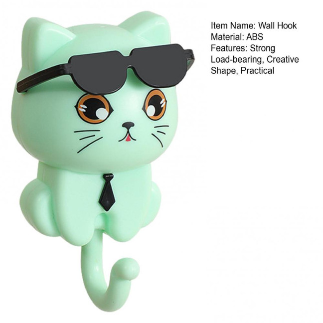 Storage Hook Strong Load-bearing Waterproof Cartoon Cat Shaped Coat Hook Scarf Bag Hanger Hook Wall Decoration