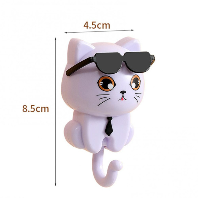 Storage Hook Strong Load-bearing Waterproof Cartoon Cat Shaped Coat Hook Scarf Bag Hanger Hook Wall Decoration