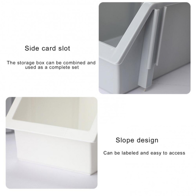 Layered Storage Box Desk Organizer Storage Box with Labels Stackable Multi-box Storage Set Easy to Assemble Storage Organizer for Office Home Supplies