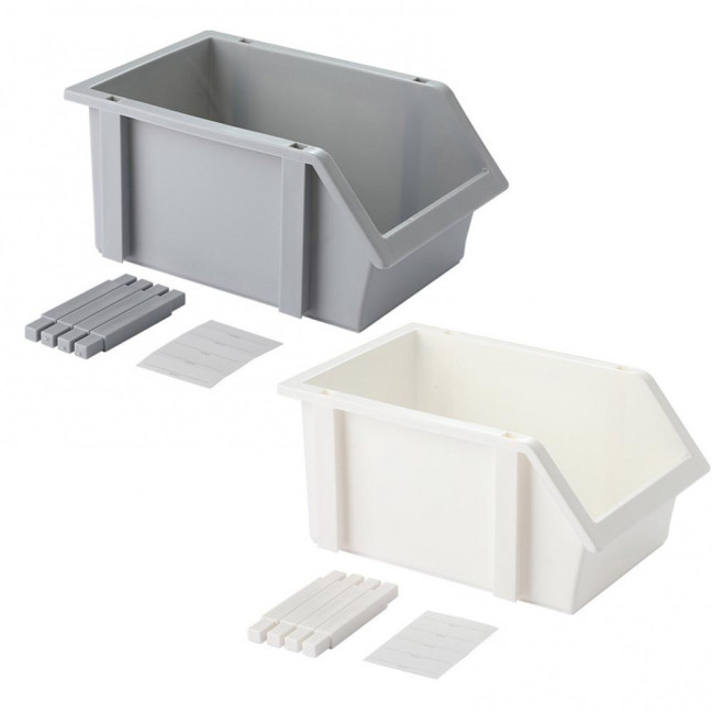 Layered Storage Box Desk Organizer Storage Box with Labels Stackable Multi-box Storage Set Easy to Assemble Storage Organizer for Office Home Supplies