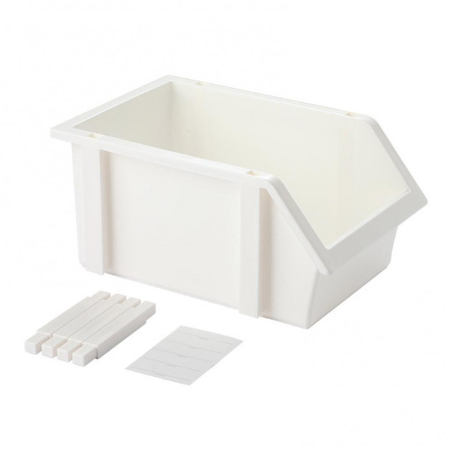 Layered Storage Box Desk Organizer Storage Box with Labels Stackable Multi-box Storage Set Easy to Assemble Storage Organizer for Office Home Supplies