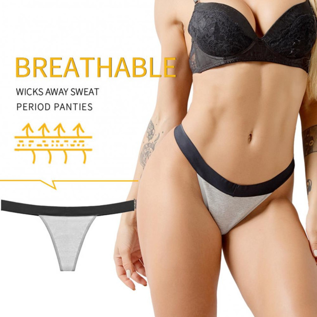 Women Panties Solid Color Four-layer Soft Butt-lifted Mid Waist Seamless Elastic Period Prevent Leakage Briefs Menstrual Thong Female Underwear