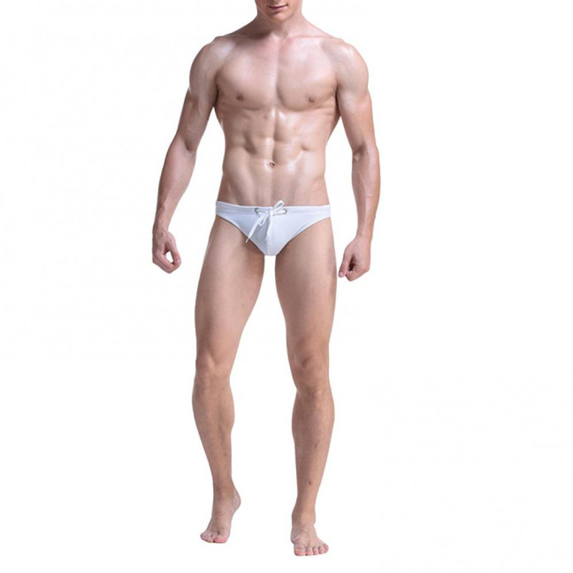 Men Underwear Bikini Briefs with Adjustable Waist String Sexy Low-Rise Swim Trunks for Beach Swimming Surfing