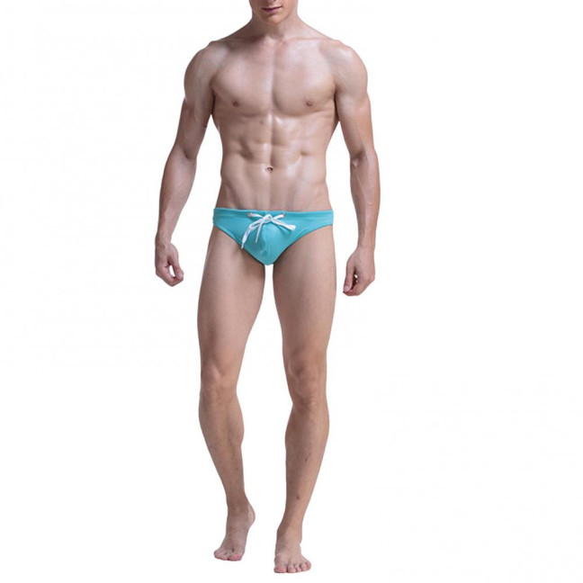 Men Underwear Bikini Briefs with Adjustable Waist String Sexy Low-Rise Swim Trunks for Beach Swimming Surfing