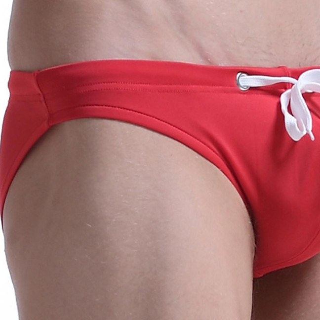 Men Underwear Bikini Briefs with Adjustable Waist String Sexy Low-Rise Swim Trunks for Beach Swimming Surfing