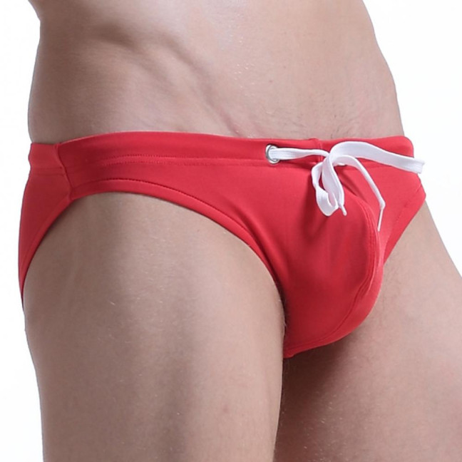 Men Underwear Bikini Briefs with Adjustable Waist String Sexy Low-Rise Swim Trunks for Beach Swimming Surfing