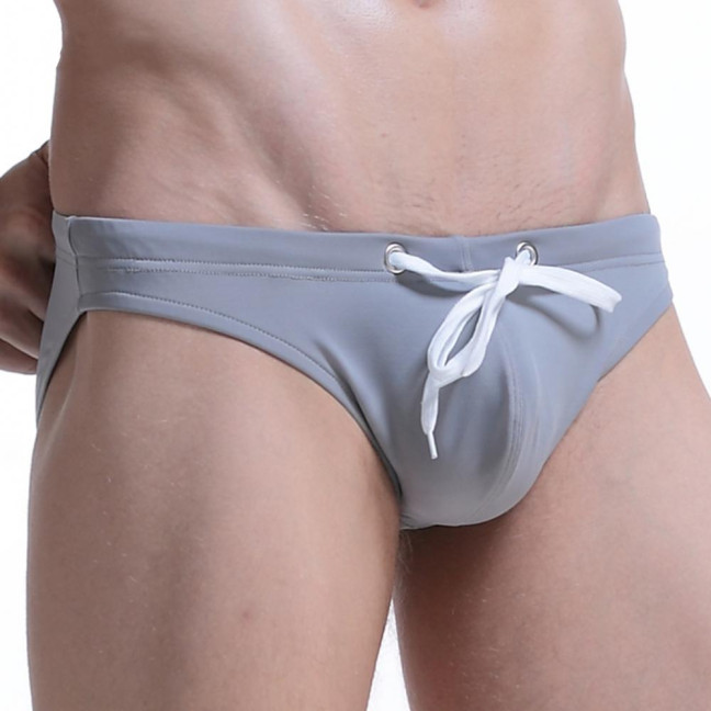 Men Underwear Bikini Briefs with Adjustable Waist String Sexy Low-Rise Swim Trunks for Beach Swimming Surfing