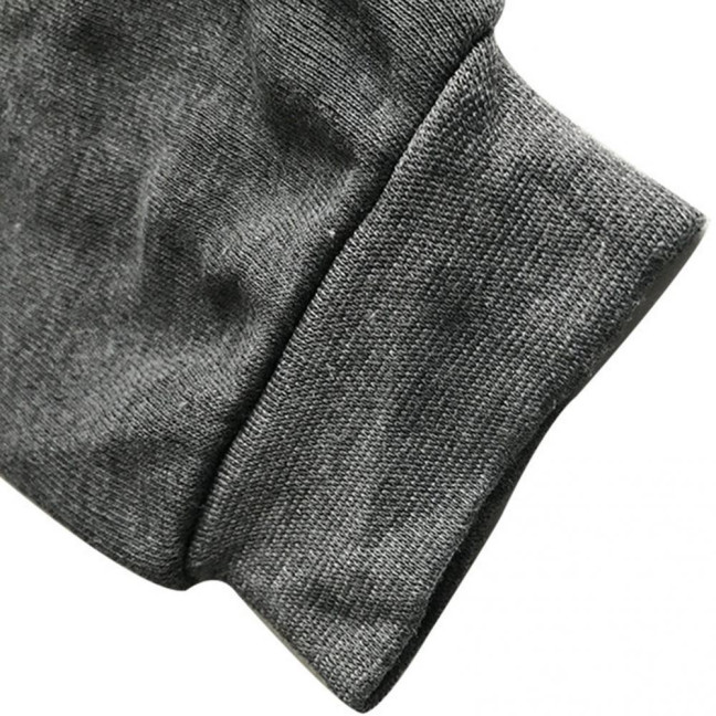 2Pcs/Set Men Warm Lounge Set O-Neck Long Sleeve Plush Lining Tops Elastic Waist Long Pants Set Solid Color Pajamas Set