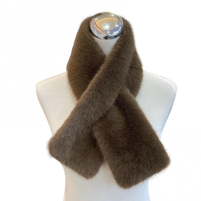 2 Pcs/Set Women Winter Hat Scarf Set Fuzzy Plush Thickened Windproof Heat Retention Cross Neck Wrap Solid Color Dome Faux Fur Fisherman Hat Outdoor Cap