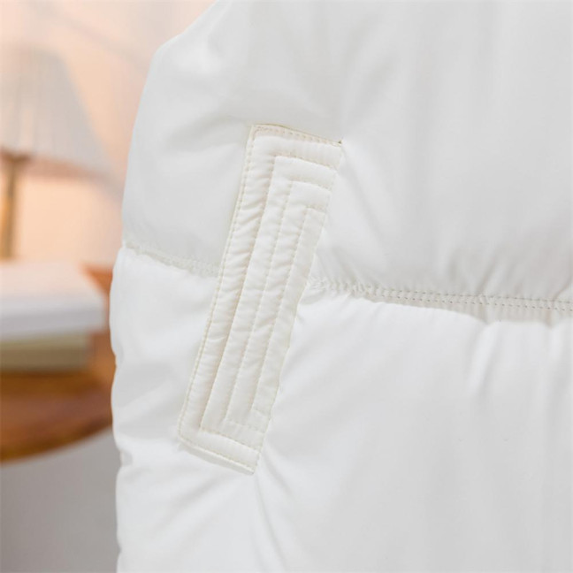 Winter Women Vest Coat Thickened Padded Button Closure Stand-up Collar Drawstring Hem Sleeveless Solid Color Windproof Heat Retention Outdoor Down Coat