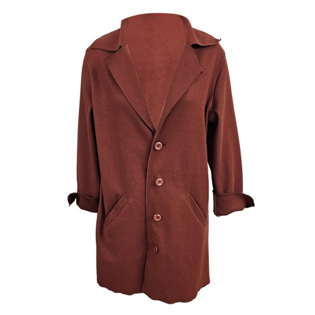 Autumn Winter Women Jacket Turn-down Collar Single-breasted Long Sleeves Loose Solid Color Woolen Coat Pockets Mid Length Commuting Dating Overcoat Autumn Winter Women Jacket Turn-down Collar Single-breasted Long Sleeves Loose Solid Color Woolen Coat Pockets Mid Length Commuting Dating Overcoat