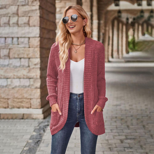 Women Sweater Jacket Open Stitch Knitted Solid Color Coat Loose Thermal Long Sleeved Commuting Dating Spring Fall Winter Outerwear Women Sweater Jacket Open Stitch Knitted Solid Color Coat Loose Thermal Long Sleeved Commuting Dating Spring Fall Winter Outerwear