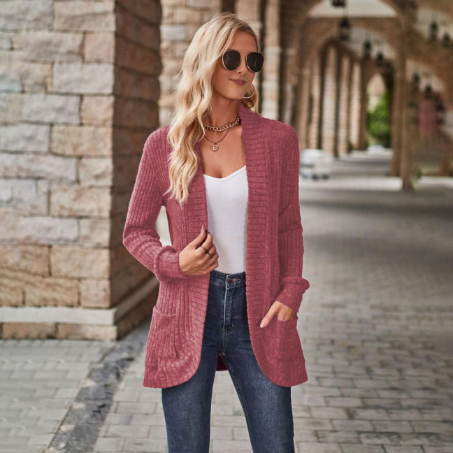 Women Sweater Jacket Open Stitch Knitted Solid Color Coat Loose Thermal Long Sleeved Commuting Dating Spring Fall Winter Outerwear Women Sweater Jacket Open Stitch Knitted Solid Color Coat Loose Thermal Long Sleeved Commuting Dating Spring Fall Winter Outerwear