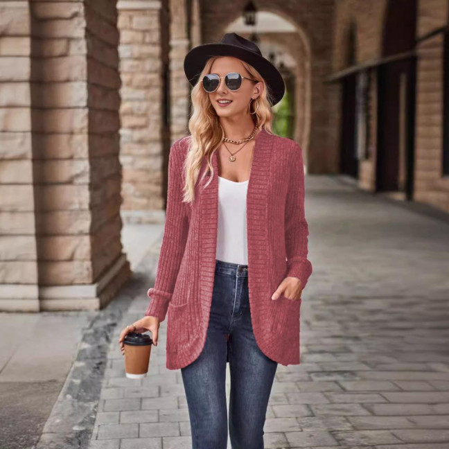 Women Sweater Jacket Open Stitch Knitted Solid Color Coat Loose Thermal Long Sleeved Commuting Dating Spring Fall Winter Outerwear Women Sweater Jacket Open Stitch Knitted Solid Color Coat Loose Thermal Long Sleeved Commuting Dating Spring Fall Winter Outerwear