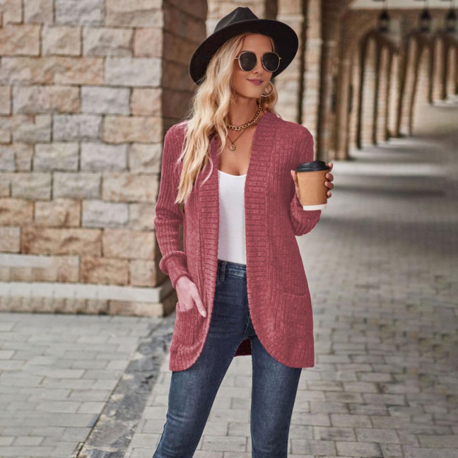 Women Sweater Jacket Open Stitch Knitted Solid Color Coat Loose Thermal Long Sleeved Commuting Dating Spring Fall Winter Outerwear Women Sweater Jacket Open Stitch Knitted Solid Color Coat Loose Thermal Long Sleeved Commuting Dating Spring Fall Winter Outerwear