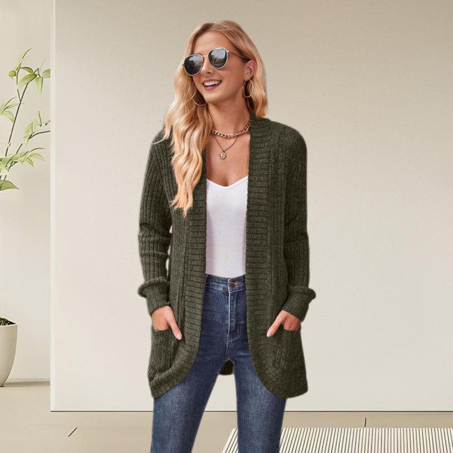 Women Sweater Jacket Open Stitch Knitted Solid Color Coat Loose Thermal Long Sleeved Commuting Dating Spring Fall Winter Outerwear Women Sweater Jacket Open Stitch Knitted Solid Color Coat Loose Thermal Long Sleeved Commuting Dating Spring Fall Winter Outerwear