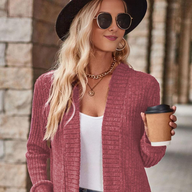 Women Sweater Jacket Open Stitch Knitted Solid Color Coat Loose Thermal Long Sleeved Commuting Dating Spring Fall Winter Outerwear Women Sweater Jacket Open Stitch Knitted Solid Color Coat Loose Thermal Long Sleeved Commuting Dating Spring Fall Winter Outerwear