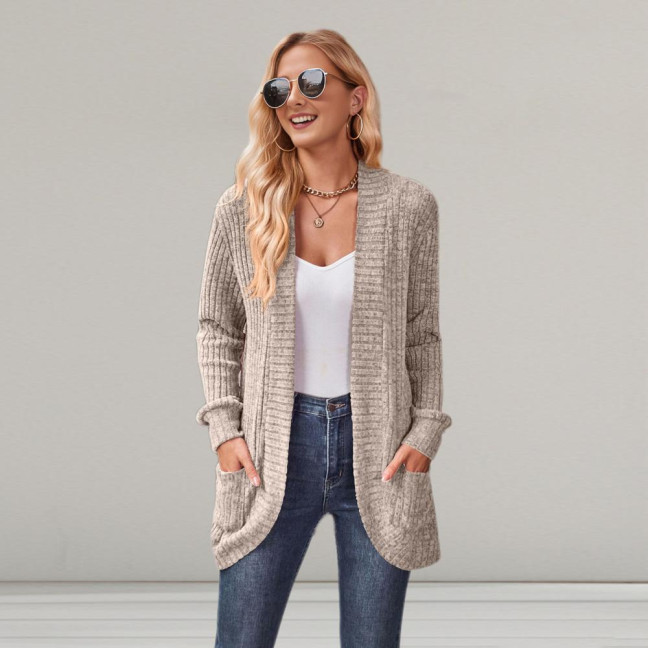 Women Sweater Jacket Open Stitch Knitted Solid Color Coat Loose Thermal Long Sleeved Commuting Dating Spring Fall Winter Outerwear Women Sweater Jacket Open Stitch Knitted Solid Color Coat Loose Thermal Long Sleeved Commuting Dating Spring Fall Winter Outerwear
