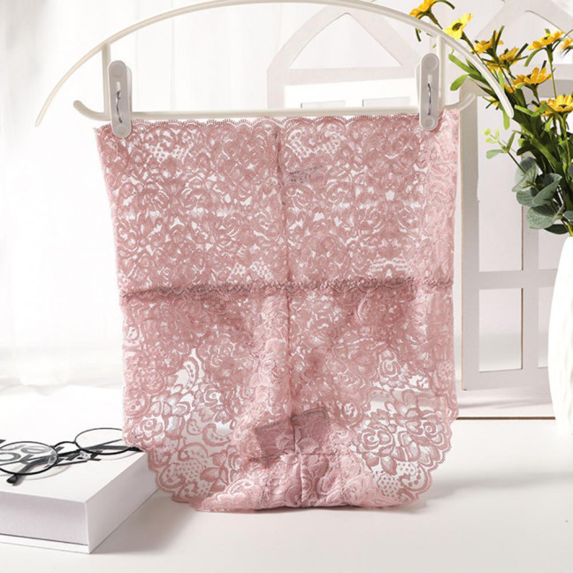 Women Panties High Waist Hollow Out Lace Good Breathability Floral Embroidery Solid Color Briefs Slim Fit Thin Quick Dry Casual Sport Lady Underpants