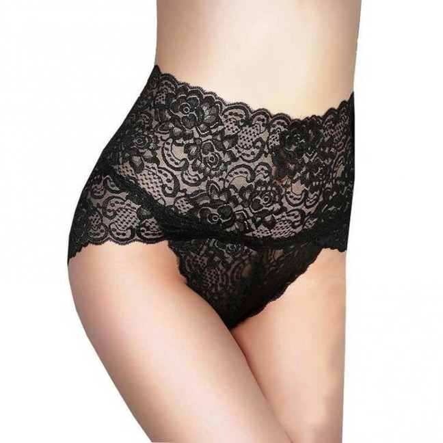 Women Panties High Waist Hollow Out Lace Good Breathability Floral Embroidery Solid Color Briefs Slim Fit Thin Quick Dry Casual Sport Lady Underpants