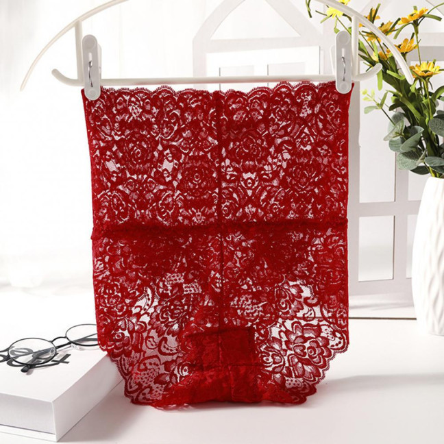 Women Panties High Waist Hollow Out Lace Good Breathability Floral Embroidery Solid Color Briefs Slim Fit Thin Quick Dry Casual Sport Lady Underpants