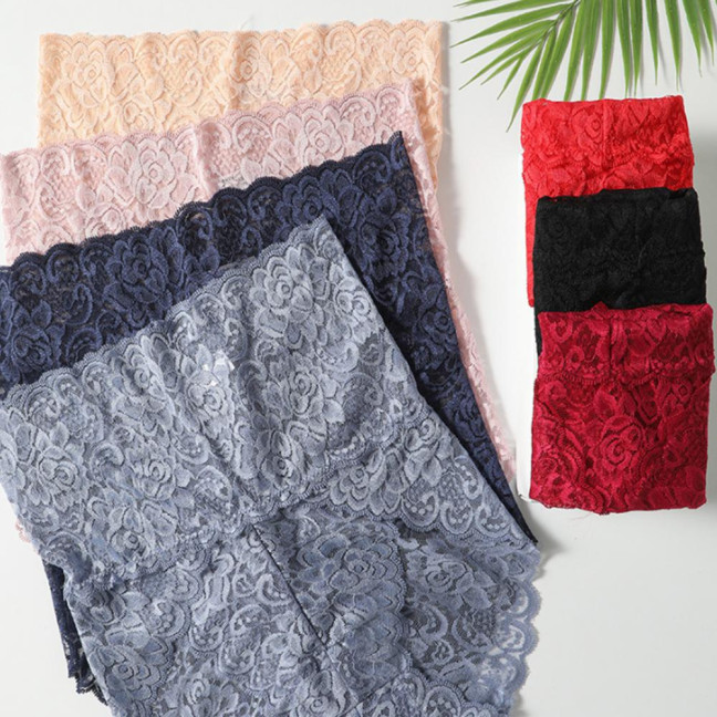 Women Panties High Waist Hollow Out Lace Good Breathability Floral Embroidery Solid Color Briefs Slim Fit Thin Quick Dry Casual Sport Lady Underpants
