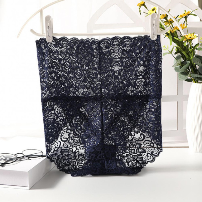 Women Panties High Waist Hollow Out Lace Good Breathability Floral Embroidery Solid Color Briefs Slim Fit Thin Quick Dry Casual Sport Lady Underpants