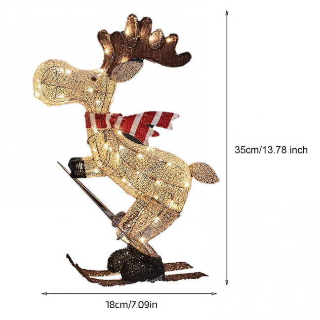 Lighted Reindeer Ornaments Glowing Ski Deer Statue with LED Lights String 3D Standing Reindeer Figurines for Christmas Decoration Indoor Outdoor Display Lighted Reindeer Ornaments Glowing Ski Deer Statue with LED Lights String 3D Standing Reindeer Figurines for Christmas Decoration Indoor Outdoor Display