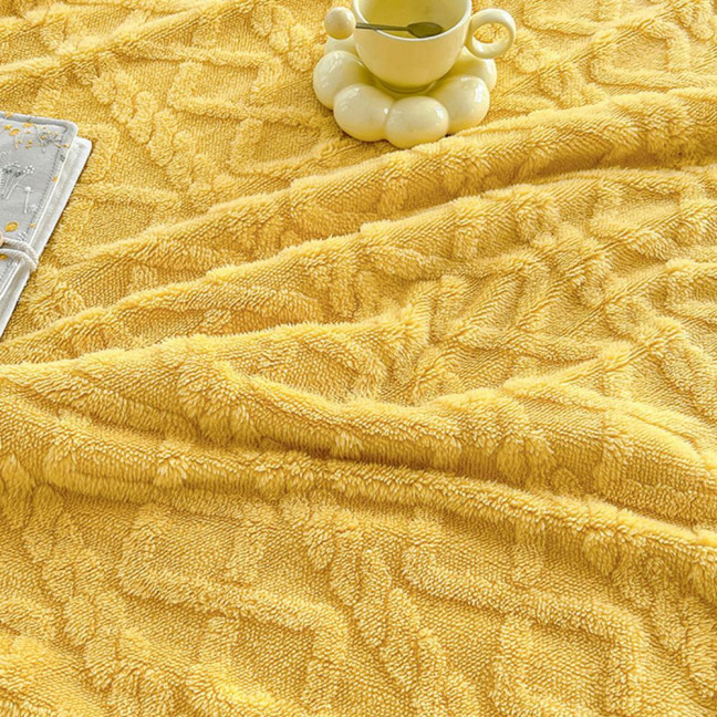 Winter Thickened Blanket Double-sided Fluff Plush Double-layer 3D Jacquard Solid Color Office Nap Dormitory Home Bed Sofa Travel Cozy Warm Blanket
