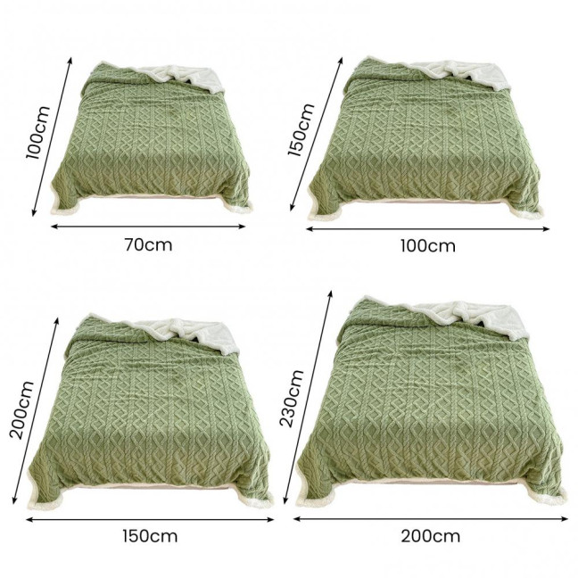 Winter Thickened Blanket Double-sided Fluff Plush Double-layer 3D Jacquard Solid Color Office Nap Dormitory Home Bed Sofa Travel Cozy Warm Blanket