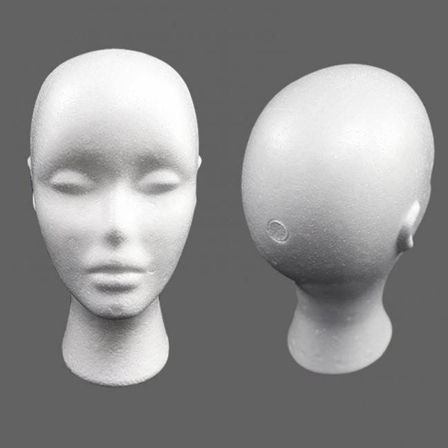 Foam Wig Head Tall Female Mannequin Hairpieces Display Holder Hats Sunglasses Headphone Headwear Stand Cosmetics Model Head Prop