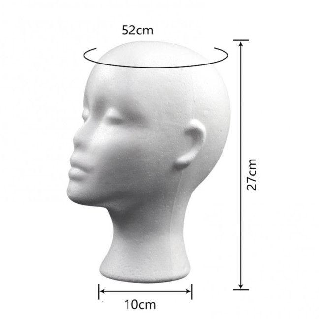 Foam Wig Head Tall Female Mannequin Hairpieces Display Holder Hats Sunglasses Headphone Headwear Stand Cosmetics Model Head Prop