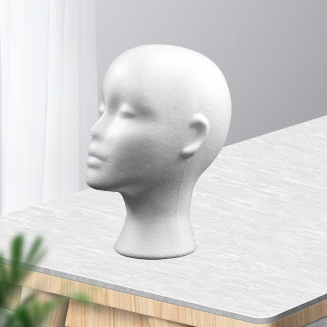 Foam Wig Head Tall Female Mannequin Hairpieces Display Holder Hats Sunglasses Headphone Headwear Stand Cosmetics Model Head Prop