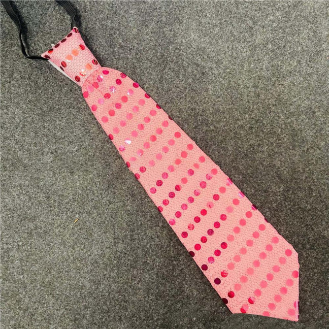 LED Luminous Tie Dot Print Button Battery Powered Necktie Men Women Colorful Sequins Glowing Tie Parties Nightclubs Accessories