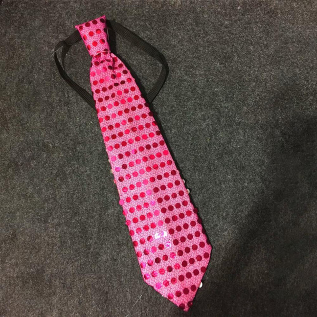 LED Luminous Tie Dot Print Button Battery Powered Necktie Men Women Colorful Sequins Glowing Tie Parties Nightclubs Accessories