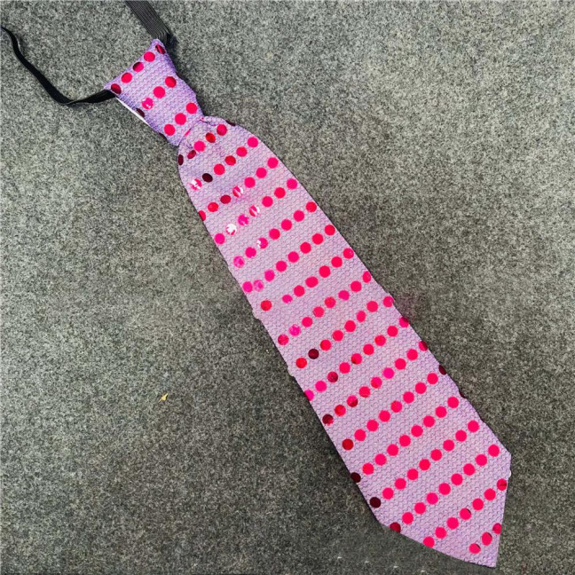LED Luminous Tie Dot Print Button Battery Powered Necktie Men Women Colorful Sequins Glowing Tie Parties Nightclubs Accessories