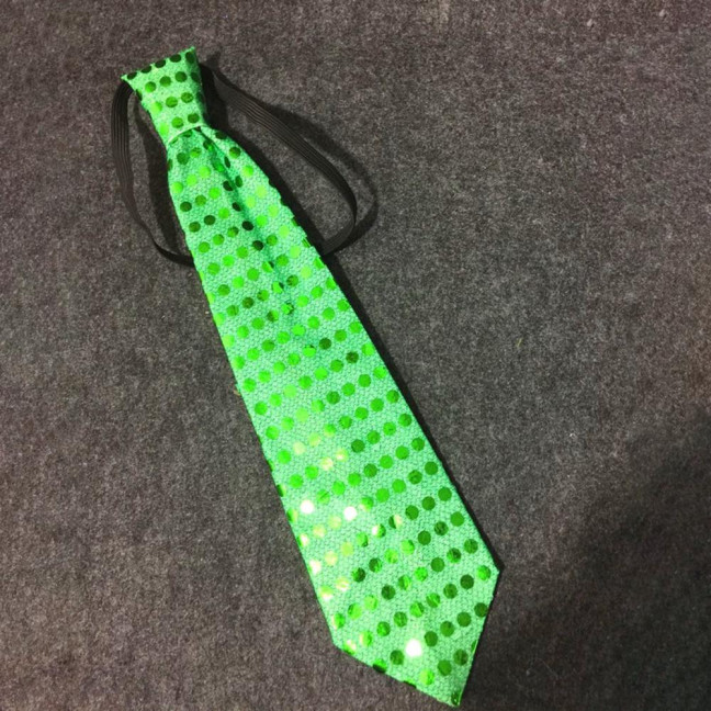 LED Luminous Tie Dot Print Button Battery Powered Necktie Men Women Colorful Sequins Glowing Tie Parties Nightclubs Accessories