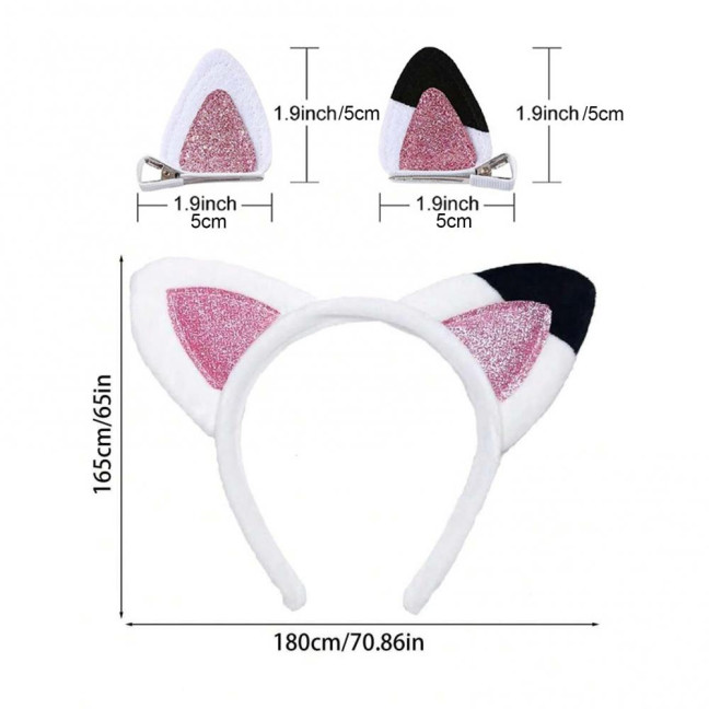 Cat Ears Hair Hoop Plush Sequins Cat Party Decoration Hairband Birthday Party Supplies Versatile Accessories Cat Ears Hair Hoop Plush Sequins Cat Party Decoration Hairband Birthday Party Supplies Versatile Accessories
